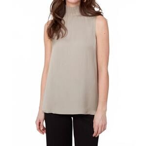 NEW RENUAR everyday mock neck sleeveless top in twig